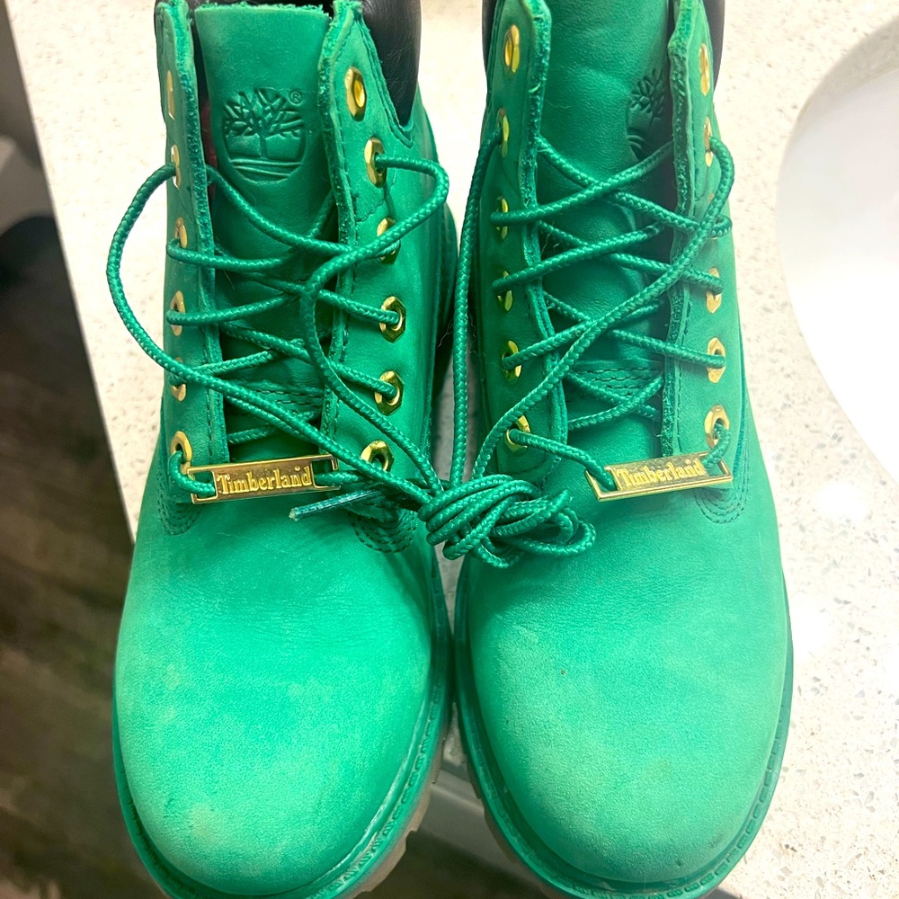 timberland boots green boys size 1 like new no box
